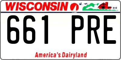 WI license plate 661PRE