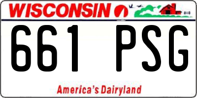 WI license plate 661PSG