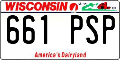 WI license plate 661PSP