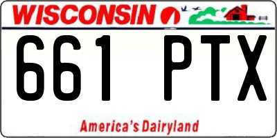 WI license plate 661PTX