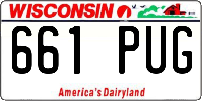 WI license plate 661PUG