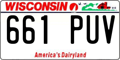 WI license plate 661PUV