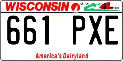 WI license plate 661PXE