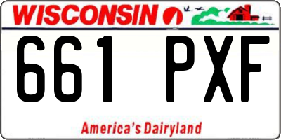 WI license plate 661PXF