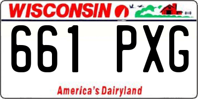 WI license plate 661PXG