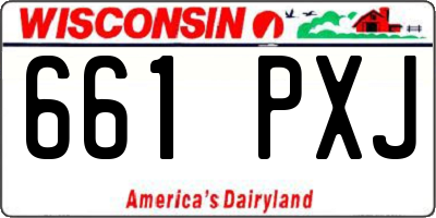 WI license plate 661PXJ