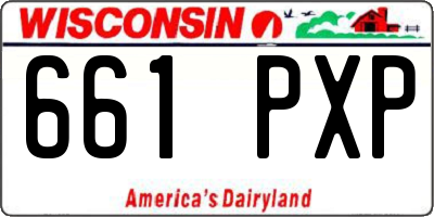 WI license plate 661PXP