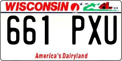 WI license plate 661PXU