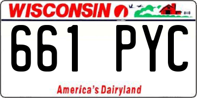 WI license plate 661PYC