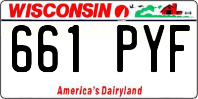 WI license plate 661PYF