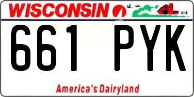 WI license plate 661PYK