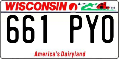 WI license plate 661PYO