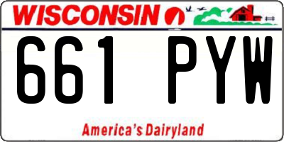 WI license plate 661PYW