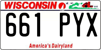 WI license plate 661PYX
