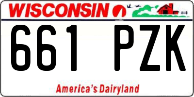 WI license plate 661PZK