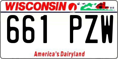 WI license plate 661PZW