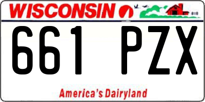 WI license plate 661PZX