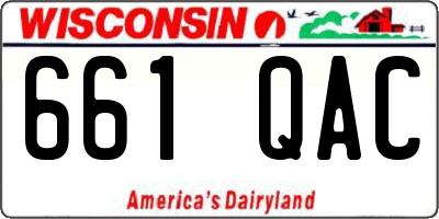 WI license plate 661QAC