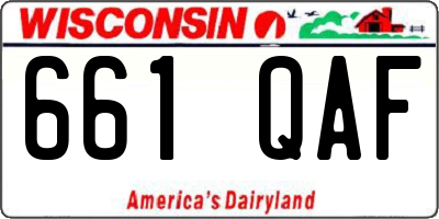 WI license plate 661QAF
