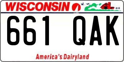 WI license plate 661QAK