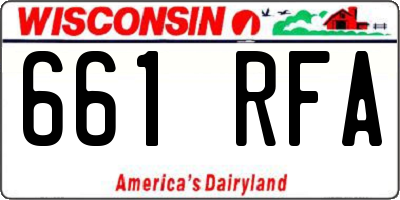 WI license plate 661RFA