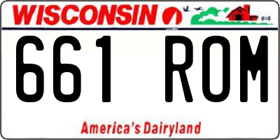 WI license plate 661ROM