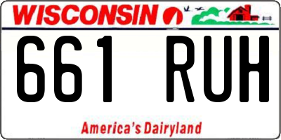 WI license plate 661RUH
