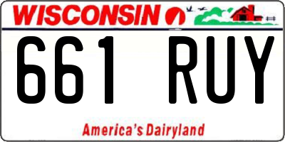 WI license plate 661RUY
