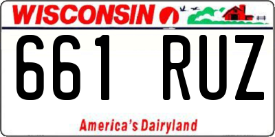 WI license plate 661RUZ