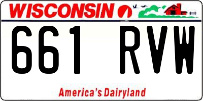 WI license plate 661RVW