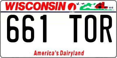 WI license plate 661TOR