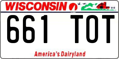 WI license plate 661TOT