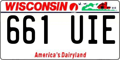WI license plate 661UIE