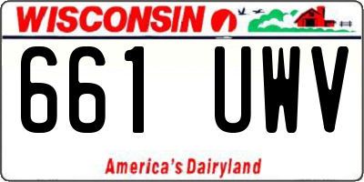 WI license plate 661UWV