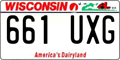 WI license plate 661UXG