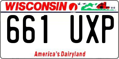 WI license plate 661UXP