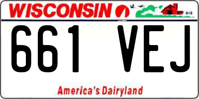 WI license plate 661VEJ
