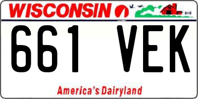 WI license plate 661VEK