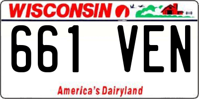 WI license plate 661VEN