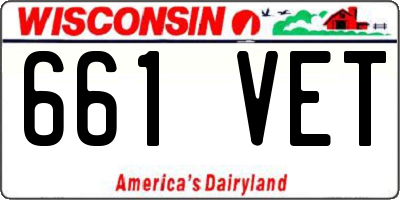 WI license plate 661VET