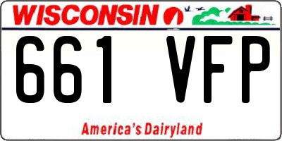 WI license plate 661VFP