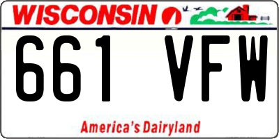 WI license plate 661VFW
