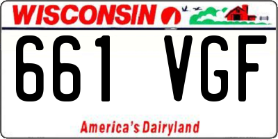 WI license plate 661VGF