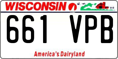WI license plate 661VPB