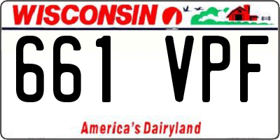 WI license plate 661VPF
