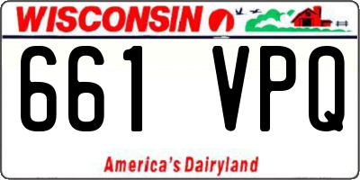 WI license plate 661VPQ