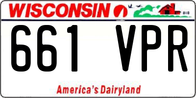 WI license plate 661VPR