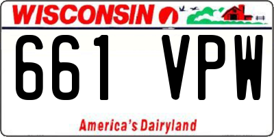 WI license plate 661VPW