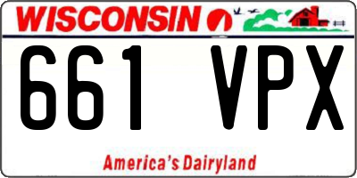 WI license plate 661VPX