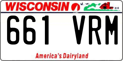 WI license plate 661VRM